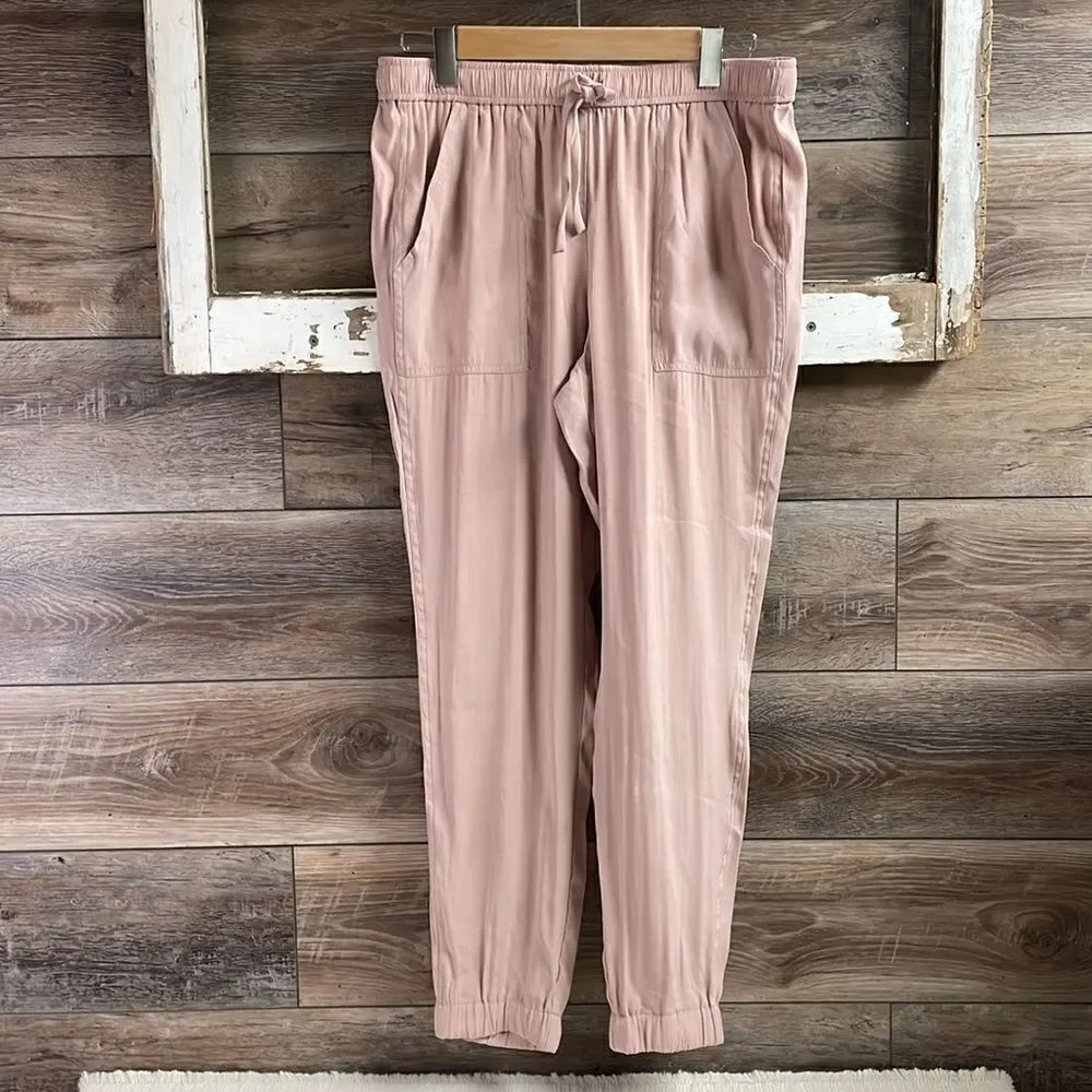 Van Heusen Ladies Stretch Extensible Drawstring Pants, Size 10, Dusty Rose Pink